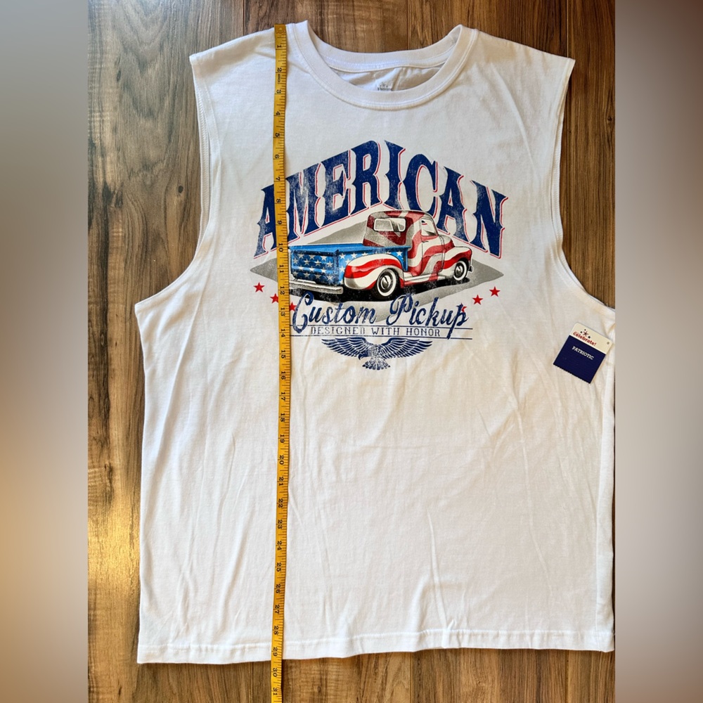 NWT White Cotton Sleeveless Men’s Shirt Size L - Picture 6 of 7